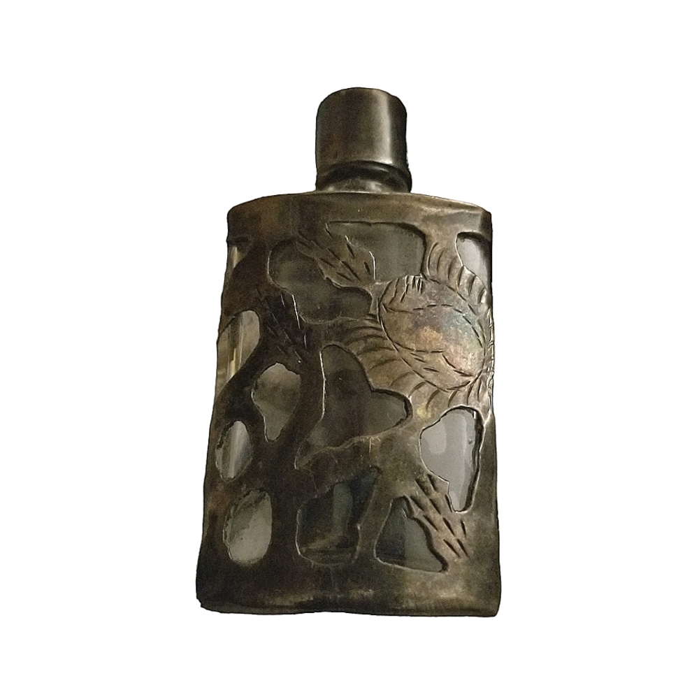 Taxco | Vintage Small Perfume Bottle Sterling Silver Over Glass Mexico